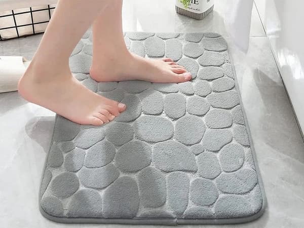 Skridsikker bademåtte, blød absorberende, 80x50 cm, grå, hurtigtørrende, skridsikker Grey