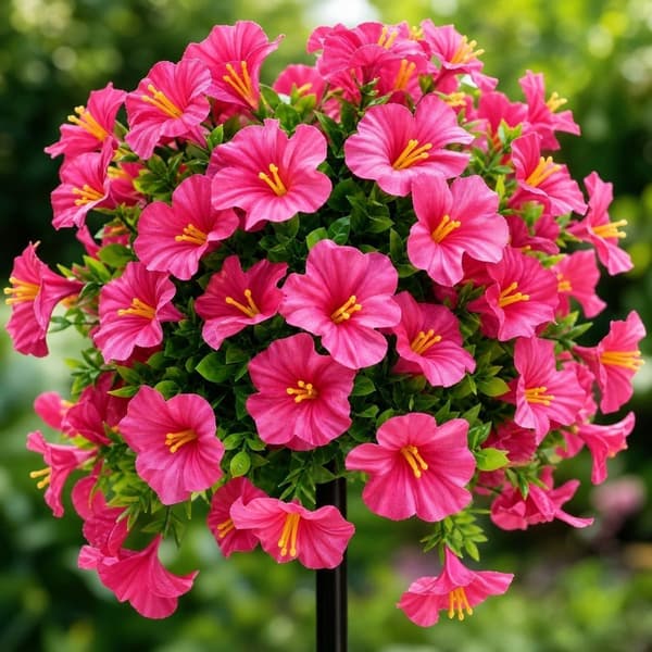 2 kpl tekokukkia maapiikeillä, realistiset teko-ulkokasvit, puutarhan terassin kuistin sisustus Rose red-55CM