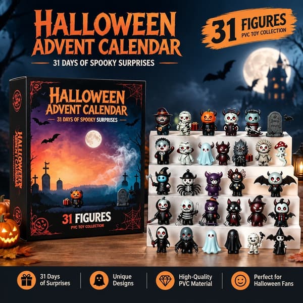 Halloween Mørk Stil Julekalender Blindboks, 31-Dels Samleobjekt Nedtellingsgavesett