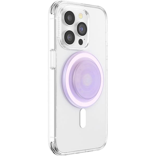 MagSafe PopGrip Opalescent Clear, magnetisk telefonfeste med adapterring, utskiftbar topp