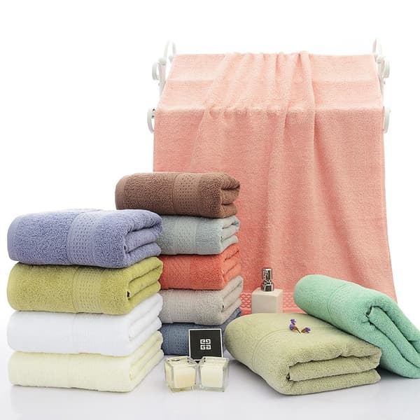 2-pak store badehåndklæder, 100% bomuld 350 GSM, 70x140 cm, ekstra bløde, lilla