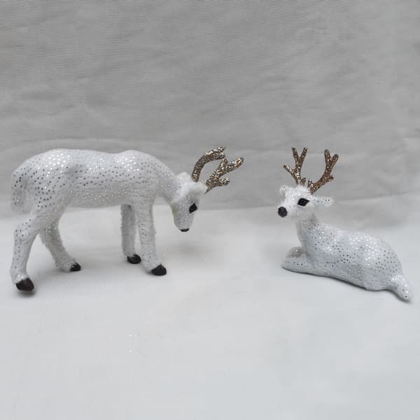 Miniature Hjortefigur, Julepynt, Dyremodel, Skrivebordsdekoration, Sød