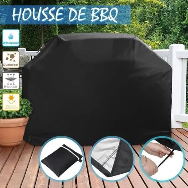 BBQ Grillovertræk, Sort, 145 x 61 x 117 cm, Vandtæt, UV-resistent, Kraftig