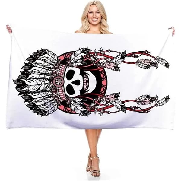 Rektangulär strandhandduk, 3D digitalt tryckt blomma, mikrofiber, färgglad, 75x140cm