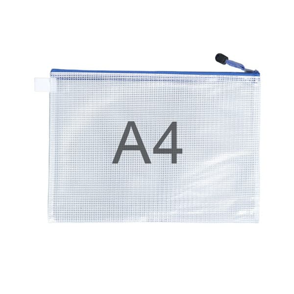 A4 Dokumentväskor med Dragkedja, 12-pack, Vit, Klar PVC, Hållbar Förvaring för Papper