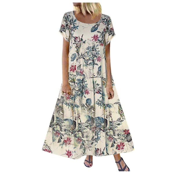 Blomstrete Maxikjoler for Kvinner Orange XL
