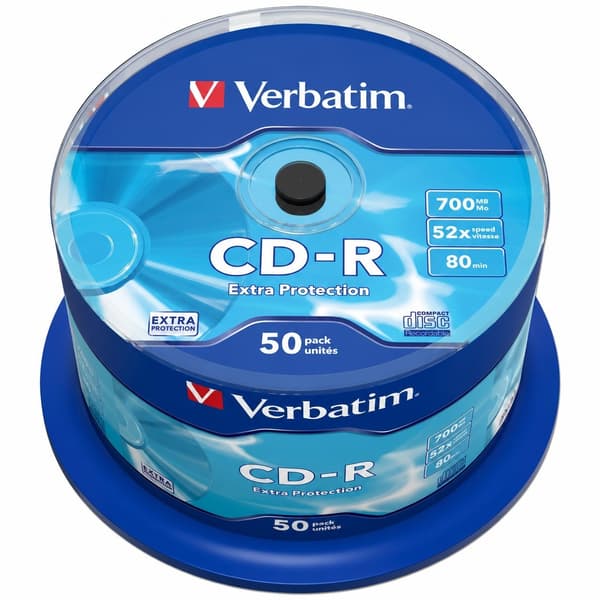 CD-R 52x 700MB 80min 50-pakning Spindel, Ekstra Beskyttelse