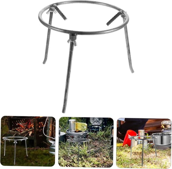 Bærbart kraftig stålstativ for utendørs BBQ-grill, bål, churrasco-matlaging