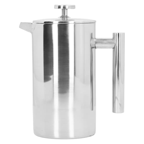 Kaffepresse i rustfrit stål, 1000 ml, dobbeltlag, håndbrygget kaffekedel