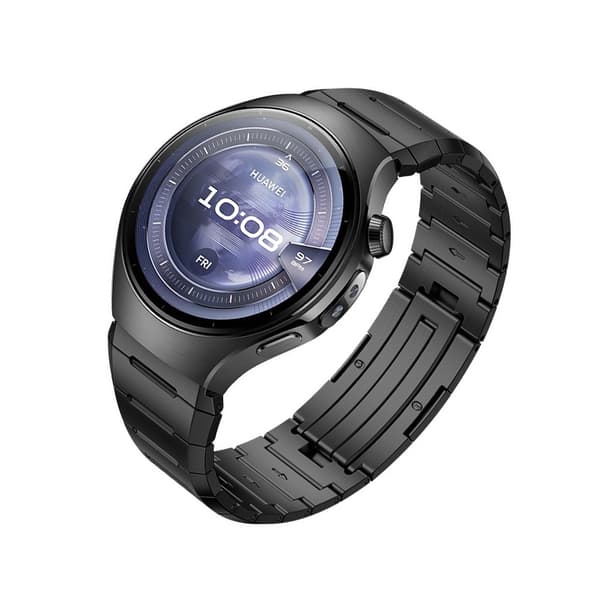 Klokkerem i rustfritt stål kompatibel med Huawei Watch 5, 22 mm erstatning, svart