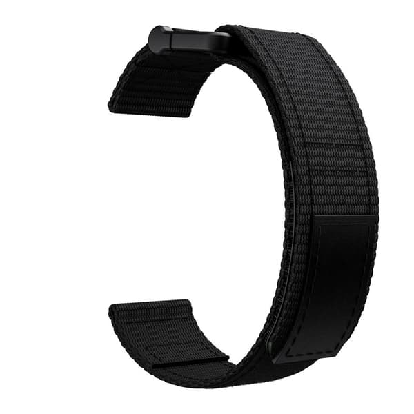 22mm nailoninen kellonranneke Garmin Fenix 5/6/7 Forerunner Approach -kelloille, musta Black