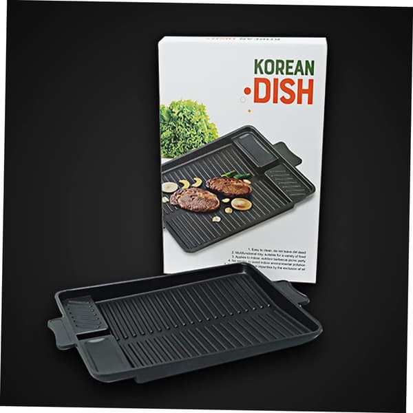 Rektangulær non-stick Churrasco-pande, letvægts varmebestandig til udendørs grill