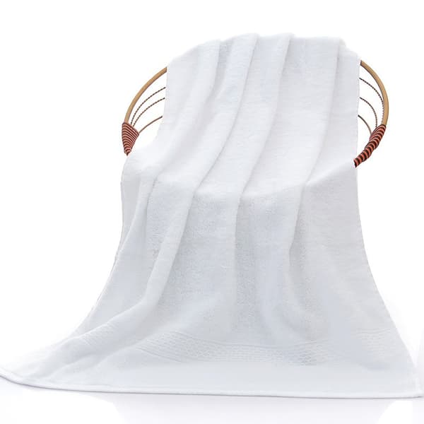 Sæt med 2 store badehåndklæder, 100% bomuld 350 GSM, 70x140 cm, ekstra bløde, hvide