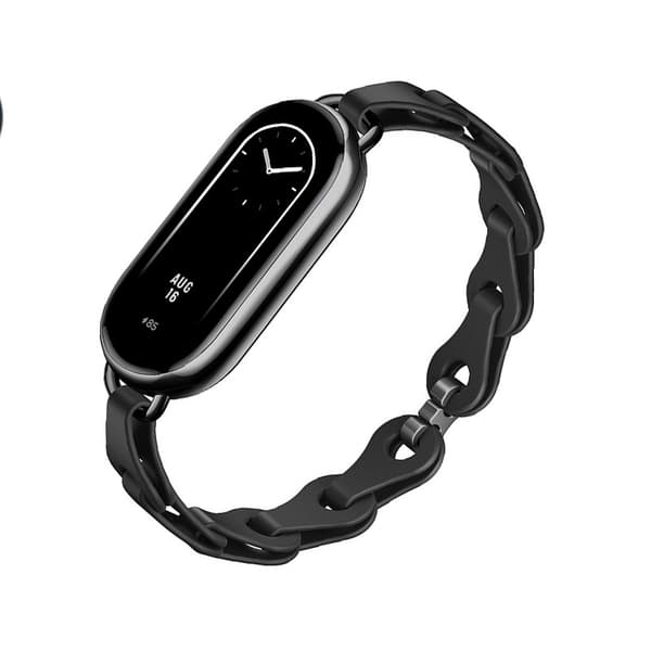 Silikonerem til Xiaomi Band 8/9, Sort, Åndbar, Justerbar, Komfortabel