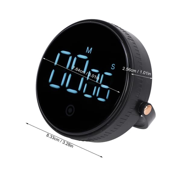 Digital køkkentimer LED-display, roterende, 3 lydstyrkeniveauer, justerbar, præcis, sort