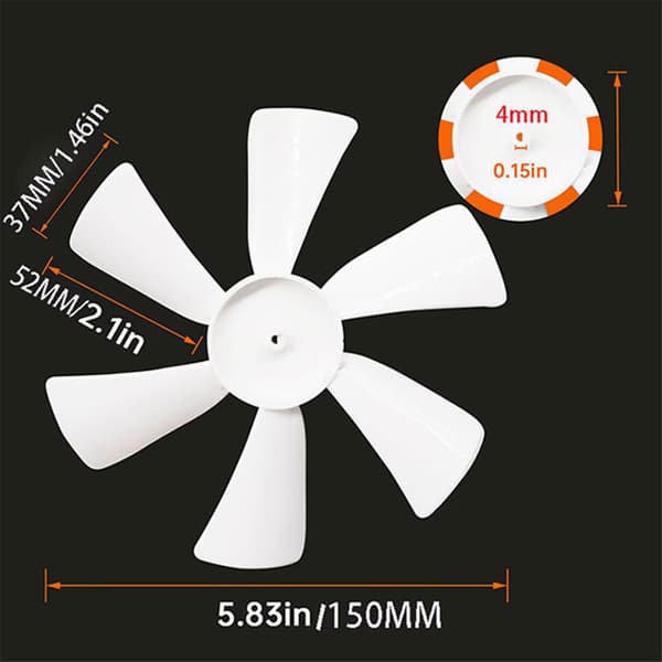 Bobilsventilator 6 tommer, eksos baderom takventilator for bobil