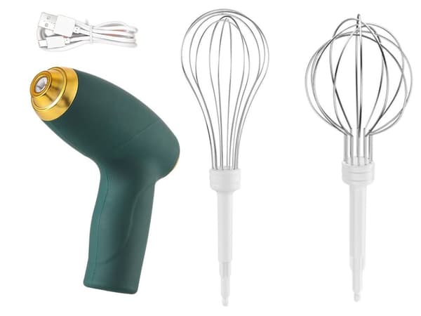 Elektrisk håndmixer, æggepisker til bagning, kage, fløde, 3 hastigheder, USB genopladelig