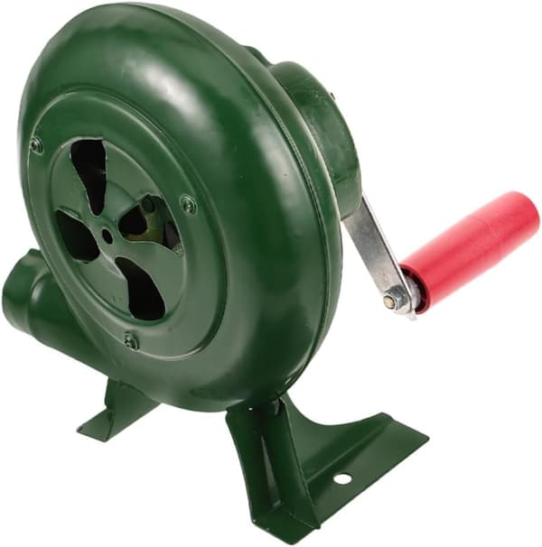 Bærbar håndsvingblæser til Churrasco, letvægtsventilator til camping og grill
