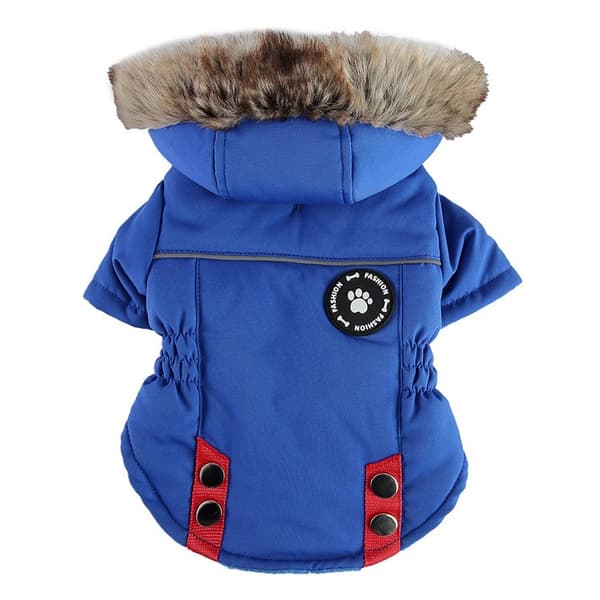 Hund Vinter Varm Dragkedja Jacka, Reflexsele Husdjursrock, Polyester