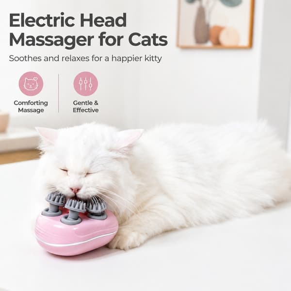 Elektrisk hovedmassager til katte, genopladelig smart hovedbundsstresslindring, multifunktionelt kæledyrslegetøj