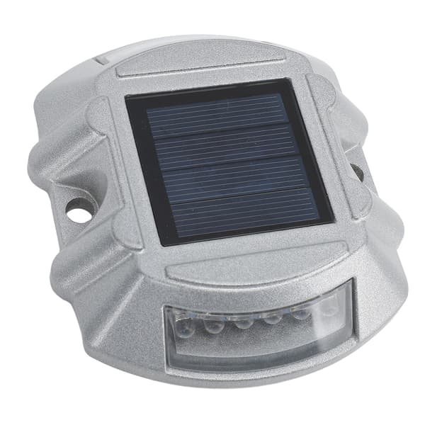 Solar dækbelysning, blå, aluminiumslegering, LED-vejstud med høj lysstyrke til udendørs sti, gangbro, trappe