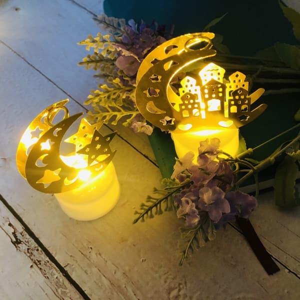 LED Eid Ramadan -kynttilävalo, 5 kpl, muslimikoriste, juhlatarvikkeet