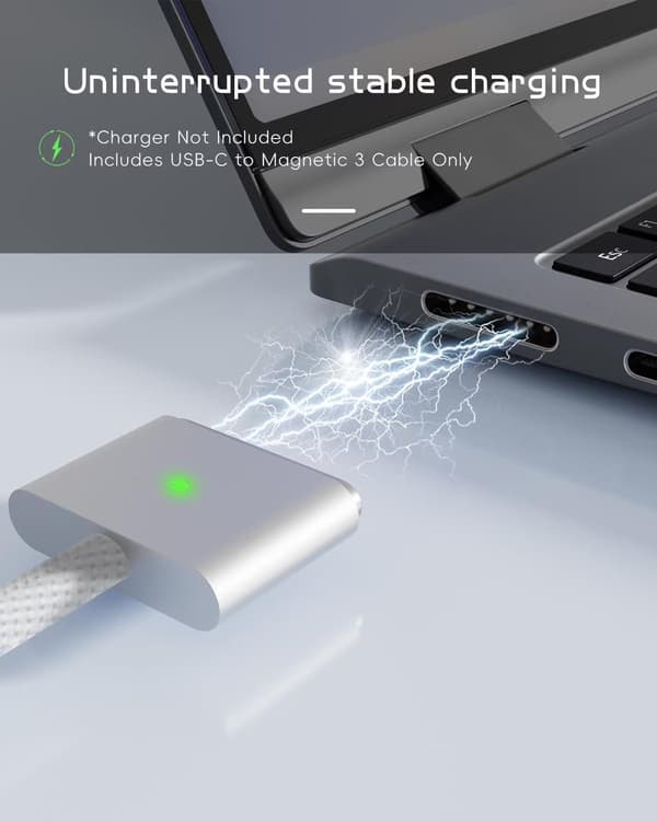 140W USB-C til Magnetic 3-kabel 2m, Hurtig opladning, Kompatibel med MacBook Air/Pro