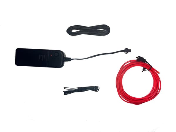 Rødt Neon Flex Lys 3m, DIY Skiltbokstaver, 3 Moduser, Batteridrevet, ABS+PVC