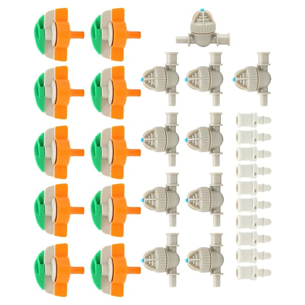 Roterande Sprinklermunstyckesset, 10-pack, Anti-dropp, 4/7 Slangkoppling för Trädgårdsbevattning