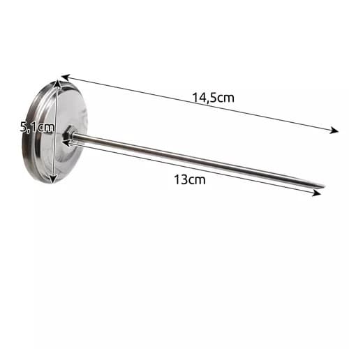 Köttermometer med sond, rostfritt stål, 0-120°C, för rökning och matlagning