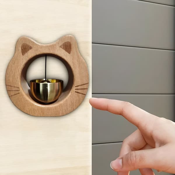 Träddörrklocka Hängande Klocka, Ren Koppar Kattklocka, Magnetisk Kylskåpsdekoration för Hemmakontor