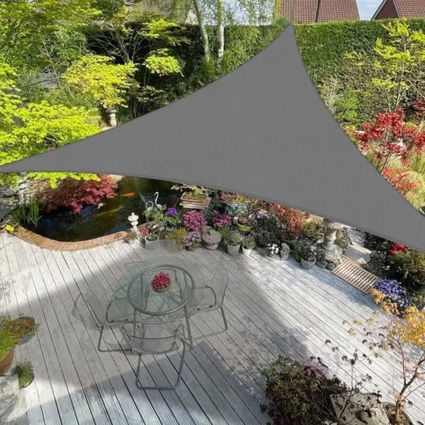 Grå Trekantet Solsejl 2x2x2m, Vandtæt, UV-resistent, med Reb, til Terrassehave