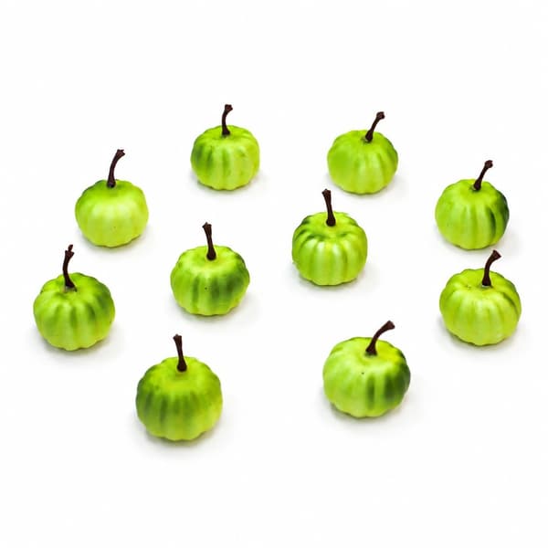 Halloween græskarpynt, simulationsgræskarrekvisitter, DIY små ornamenter til fest Pumpkin Light Green, 10 Pack