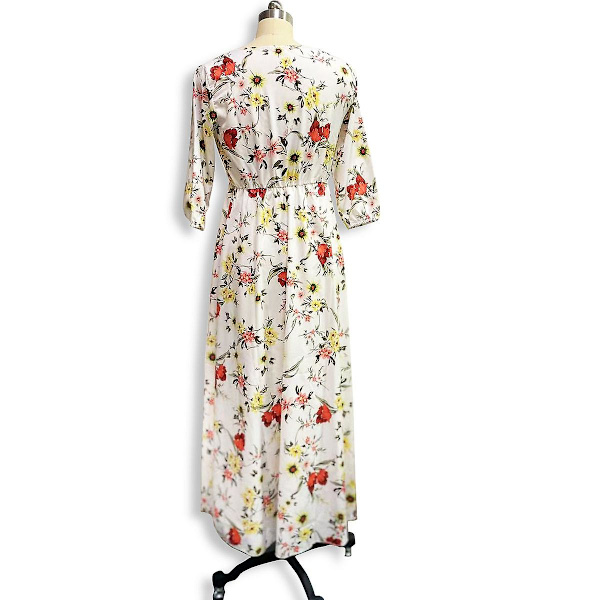 Sommarklänningar för damer med blommigt tryck och oversized passform WHITE S