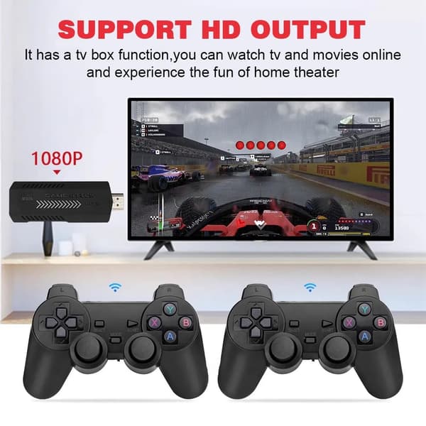 Retro spillekonsol Gd10, PS1 3D gaming controller, 64/128GB, TV-kompatibel 128g