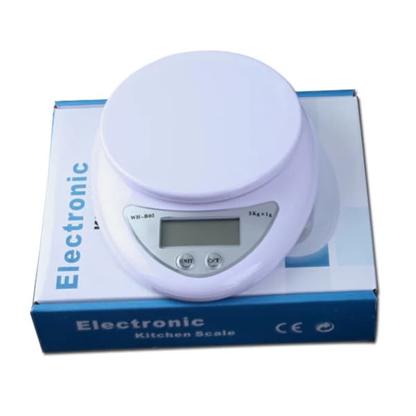 AQUAFORGE Elektronisk Kjøkkenvekt 1g-5kg, Bakmontert Digital Vekt for Baking, BBQ & Hjemmelaging, Vanntette Forseglede Knapper, Tarafunksjon,