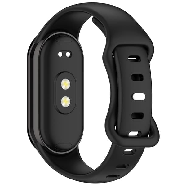 Silikone urrem til Xiaomi Mi Band 9/8, sort, blød behagelig erstatningsrem