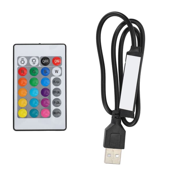 USB Bluetooth RGB lysbåndscontroller, fjernbetjening, til 4-benede 5V LED-lysbånd