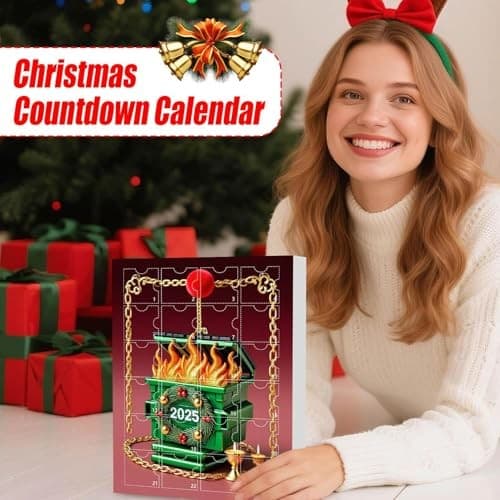 Julepynt Adventskalender Nedtelling 2025, 24-dagers 2D Akryl, Stil D