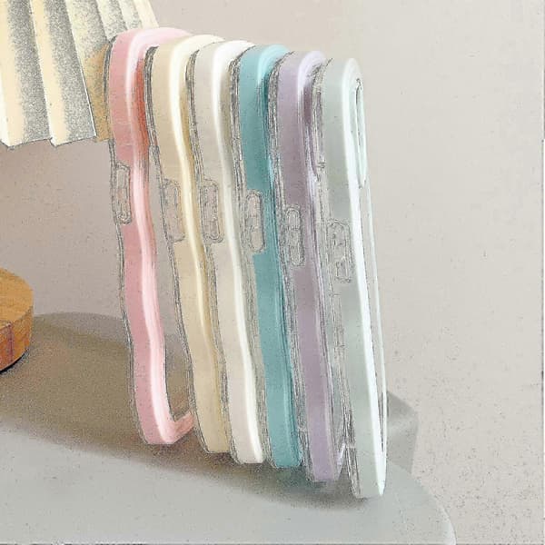 Candy Color Wave TPU Kirkas PC Puhelinkotelo iPhone 7 Plus / 8 Plus -puhelimelle Purple