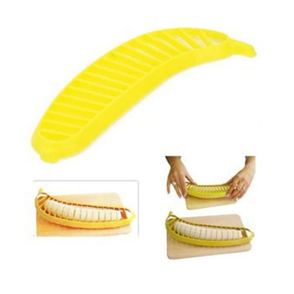 Bananaskärare, snabb enhetlig skivning, lätt salladsfruktskalare för hushållsresor