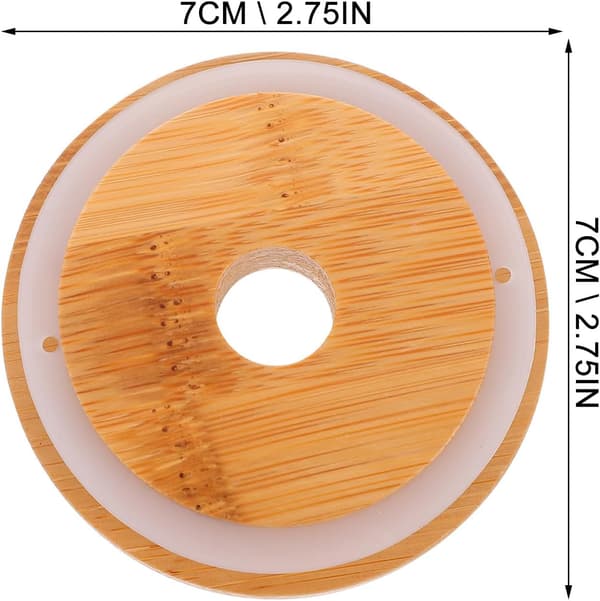 2-pack Mason Jar-lock med sugrörshål - 7 cm breda ersättningslock för dryck och förvaring