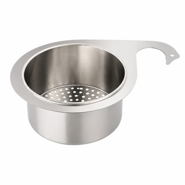 Durkslagskorg i rostfritt stål, silver, platsbesparande design för diskho, storlek S