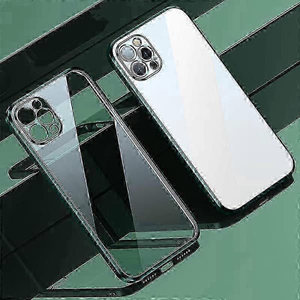 För iPhone 13 Pro SULADA Elastisk Silikonkantram + TPU Allomfattande Anti-fall Skal Green