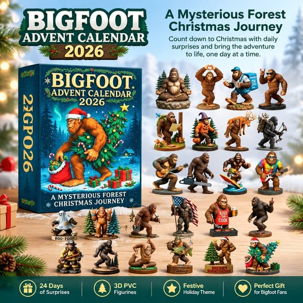 Bigfoot Eventyr-julekalender 2026, 3D PVC jule-blindbox nedtællingsgave