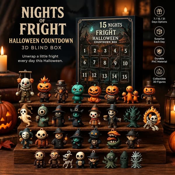 3D Halloween-nedräkningsbox, 31/15/7 dagars Fright Night, PVC-samlarobjekt 7 Days