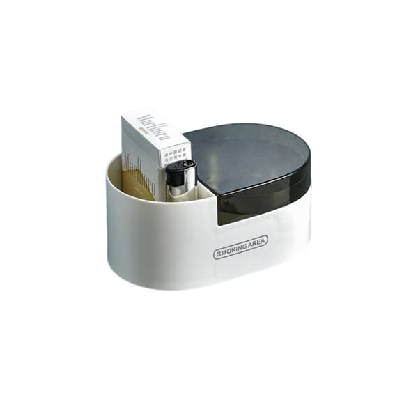 Väggmonterad askkopp för cigaretter och cigarrer, rostfritt stål, vit, 14x6,5 cm
