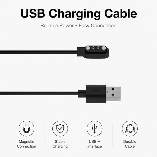 Magnetisk lader kompatibel med CMF Watch 3 Pro, 1,2 m hurtigladekabel for smartklokke
