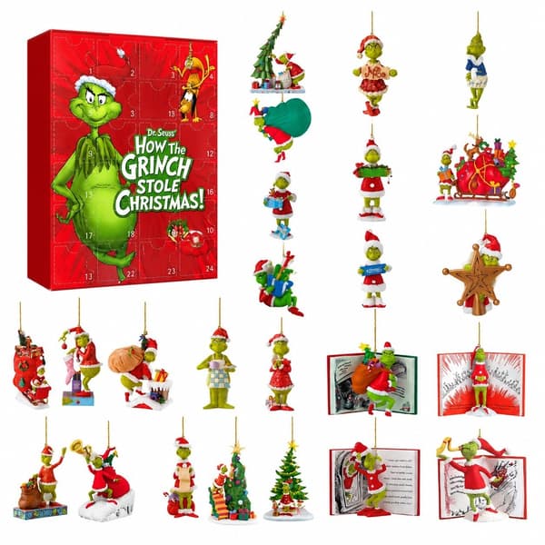 Akryl Grinchen jul-blindbox, 24-dagars julkalender-hänge, pennfodral Type A