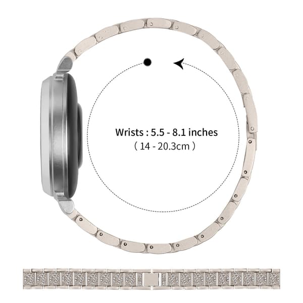 Urrem i guld rustfrit stål med diamanter kompatibel med Garmin Lily 2